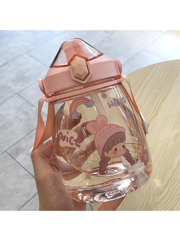 夏天水杯女網紅款吸管杯可愛大肚子容量塑料杯耐摔便攜高顏值杯子