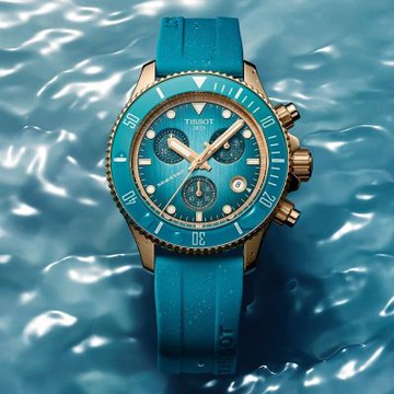 TISSOT 天梭 官方授權 Seastar 1000 T120.217.37.041.00 海洋之星300米潛水計時錶 1212購物節 送禮推薦-綠松石色漸層 T1202173704100