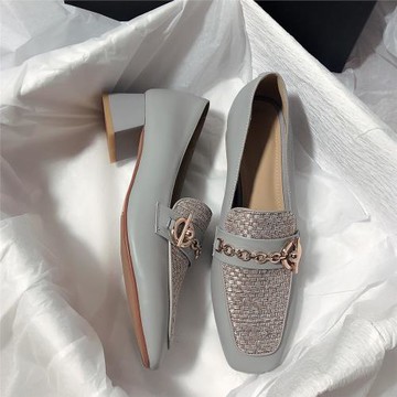 森嶼海巷 2025新款真皮文藝復古一腳蹬單鞋平底韓版百搭樂福鞋女