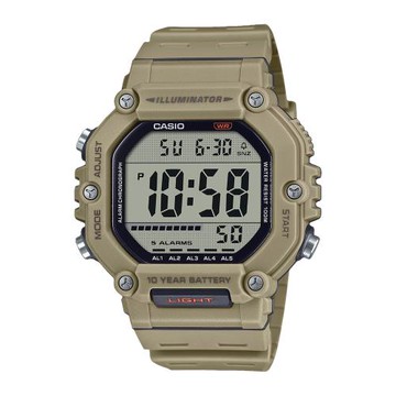 【CASIO 卡西歐】 運動電子男錶 棕色 膠質錶帶 防水100米 AE-1600H (AE-1600H-5A)