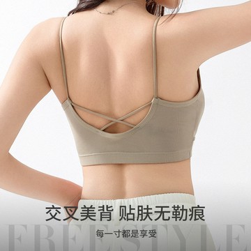 🚀虧本到貨🚀日本🇯🇵萊賽爾運動背心美背抹胸透氣固定杯細肩帶防走光聚攏內衣女吸汗