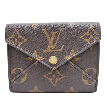 LOUIS VUITTON LV 路易威登 棕色 原花 PVC塗層帆布 信封式 三折扣式短夾 M81665 【二手名牌BRAND OFF】
