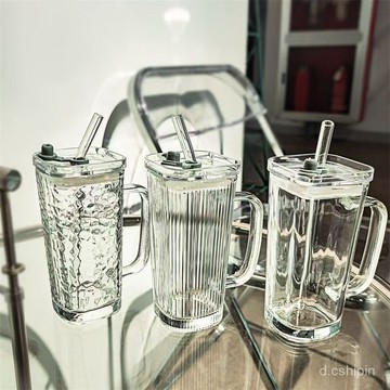 玻璃杯玻璃水杯豎紋ins家用套裝錘紋高顔值茶水茶杯杯子防燙