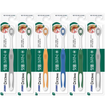 2080 Dr.Clinic 牙齦護理牙刷 含有濟州島火山泥的刷毛  6支  1組