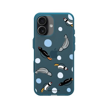 iPhone 17 Clear (相機按鈕) 夜幕藍 - Pingu 企鵝家族 - 一起游泳