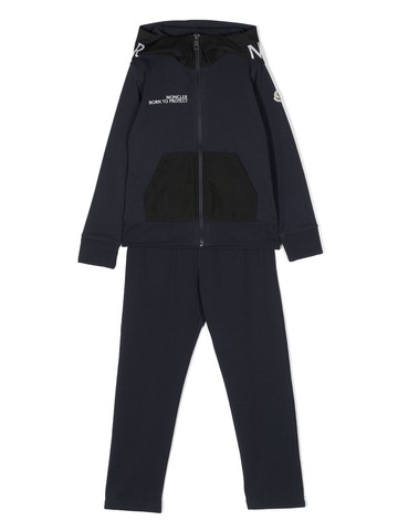 MONCLER KIDS logo embroidered jersey tracksuit Boy