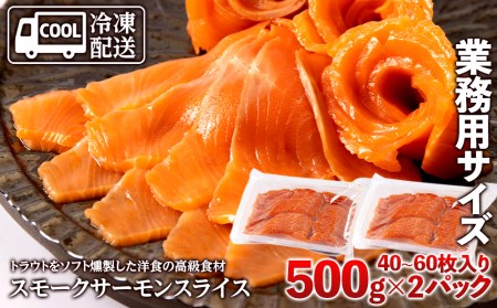 スモークサーモンスライス〈冷凍〉1.0kg(500g×2)