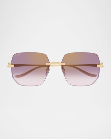 Rimless Metal Butterfly Sunglasses