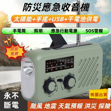 🔥現貨隔日達🔥日本熱销-正品保證 多功能防災收音機 手搖發電露營燈 應急收音機 照明燈 無線電台 全波段 戶外地震救援