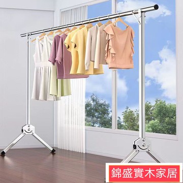 【精選推薦】免運晾衣架落地折疊傢用晾衣桿不銹鋼陽臺掛衣架單桿可伸縮曬衣架宿捨 衣帽架 掛衣架 曬衣架 置物架jshshm7011