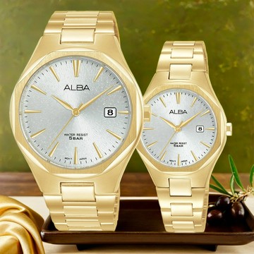 ALBA 雅柏 PRESTIGE 八角時尚對錶-40+30mm(AS9U48X1+AH7DN2X1)