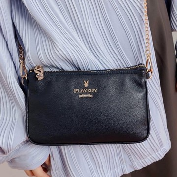 PLAYBOY - 萬用包附鍊條長背帶 Striking系列 - 深藍色