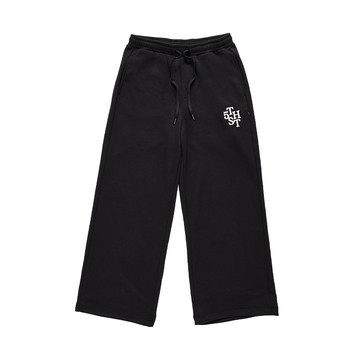5th STREET｜男裝｜刺繡Logo直筒寬褲｜黑色