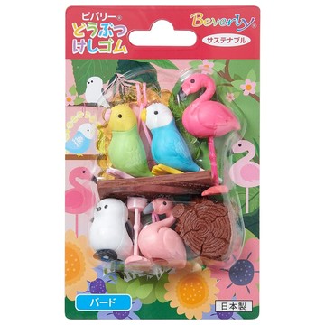 Iwako 造型鳥類橡皮擦 單個裝  鳥 多色  1組