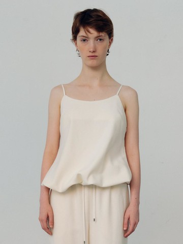 WOOL BALLOON HEM STRAP TOP