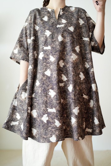 橡子花園鳥語貓小開領傘狀洋裝