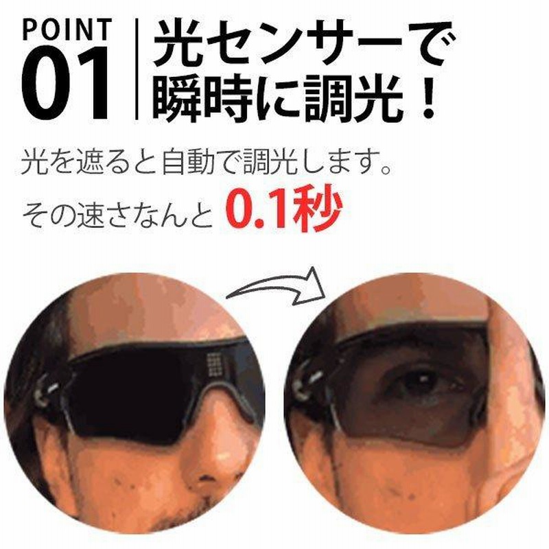 瞬間調光サングラス eShades（イーシェード）Grey/Black (グレー)