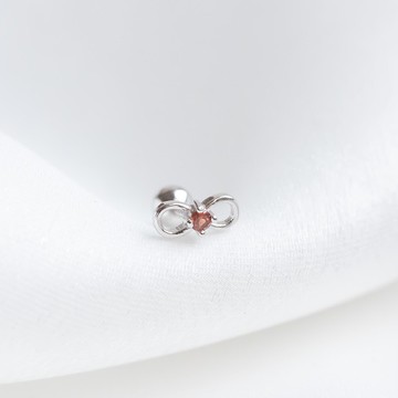 石榴石925純銀無限轉珠耳環