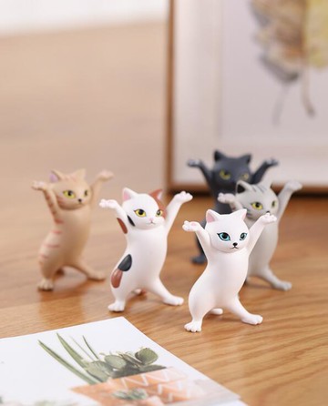 【可開發票】日本貓貓筆架扭蛋可愛舉筆的貓咪騷貓筆架文具置物架貓咪筆架小貓筆托扭蛋貓咪擺件貓咪手辦貓咪玩偶