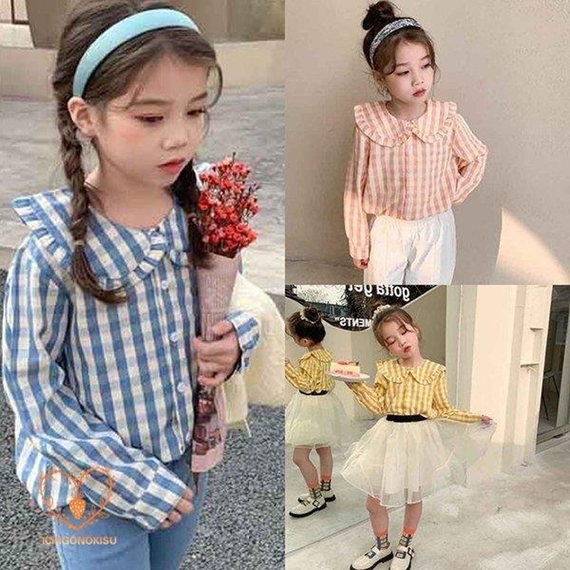 ブラウス キッズ 長袖 新品 ジュニア 子供服 春服 150 ベビー服 綿 女の子 トップス シャツ Tシャツ おしゃれ 韓国子供服 お出かけ  カジュアル 可愛い 通学着