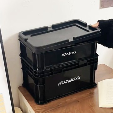 FL生活+ 4入組-中型款-粗曠風可疊加多功能耐重收納箱(收納盒 桌上收納 露營收納箱 3種尺寸)