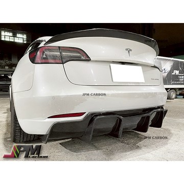 特斯拉 Tesla Model 3 碳纖維後下巴 V款 卡夢後擾流 (外銷熱賣款) JPM 倢莆國際