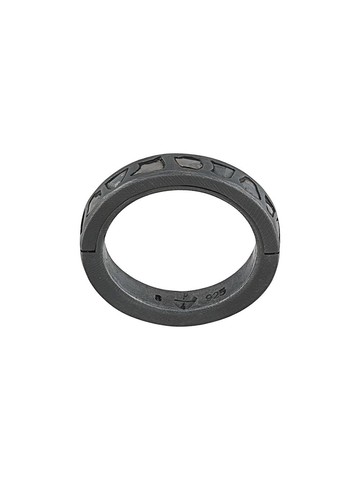 Parts of Four - diamond detail band ring - unisex - Diamond/Sterling Silver - 12 - Black