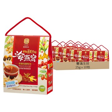豐滿生技 紅薑黃桂圓紅棗海燕窩 即溶包  25g  10包