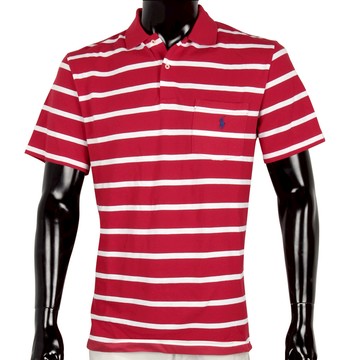 POLO RALPH LAUREN經典純棉條紋短袖POLO衫S(紅白)780351-2｜GoBrand購名牌
