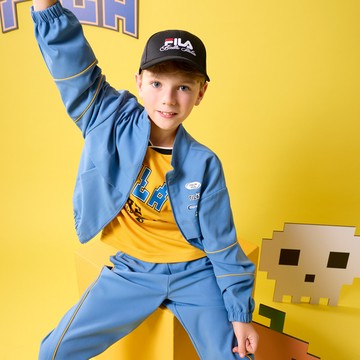 FILA KIDS 童平織外套-藍色 1JKZ-8705-BU