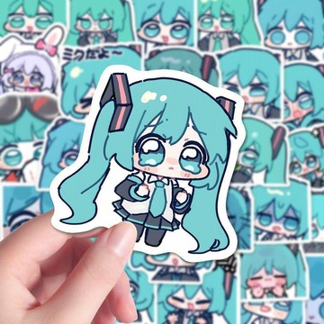 【台灣免運🏆】miku貼紙手帳貼 144張初音未來Q版貼紙 手賬本平板裝飾貼 miku表情包貼畫手賬iPad桌面裝飾