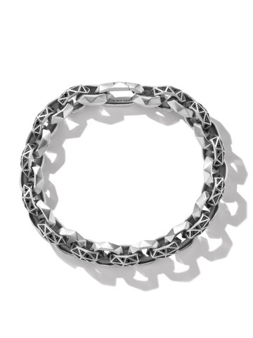 David Yurman - sterling silver Torqued Faceted diamond bracelet - men - Sterling Silver/Black Diamond - M