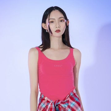 穿上即愛上！魅力LOGO背心(桃紅)-女