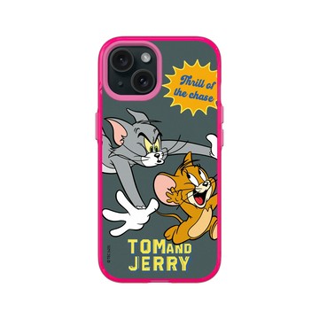 iPhone 15 Clear 粉漾桃 - 湯姆貓與傑利鼠 Tom and Jerry - 你跑我追