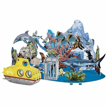 CubicFun 3D拼圖 KIDS科普系列 63片 1盒 - 國家地理海底大冒險  海底世界 多色