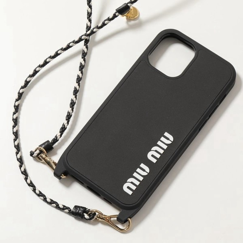 Miumiu ミュウミュウ 5zh138 2ciu Rubber Colour Iphoneケース Iphone12 12pro専用ケース ロゴ ラバー ネックポーチ F0967 Nero Bianco レディース 通販 Lineポイント最大0 5 Get Lineショッピング