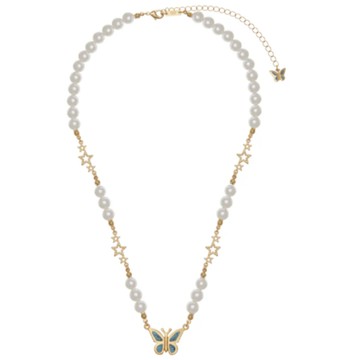 Turquoise Butterfly Star Angel Gold Necklace