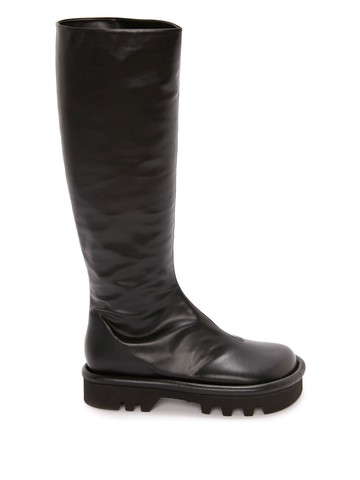 JW Anderson - Bumper-Tube high boots - women - Polyester/Polyurethane/Synthetic Rubber/Rubber/Sheepskin - 39 - Black