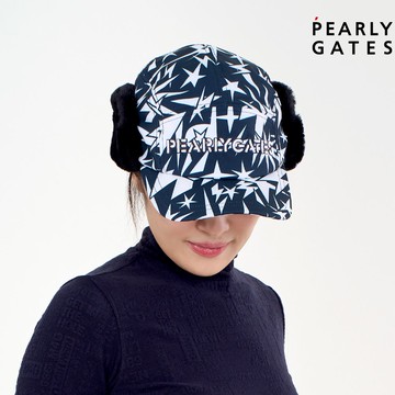 【ṔEARLY GATES】女款深藍色吉薩星圖案設計獨特時尚防風防水增添個性附耳罩球帽 JLU07001