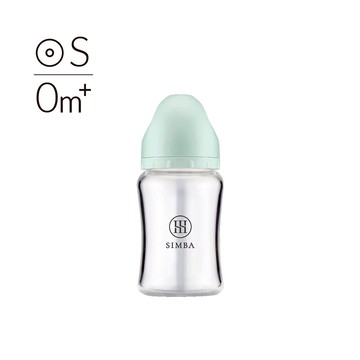 Simba蘊蜜質金玻璃寬口防脹氣奶瓶180ml（綠沐）-新生專用