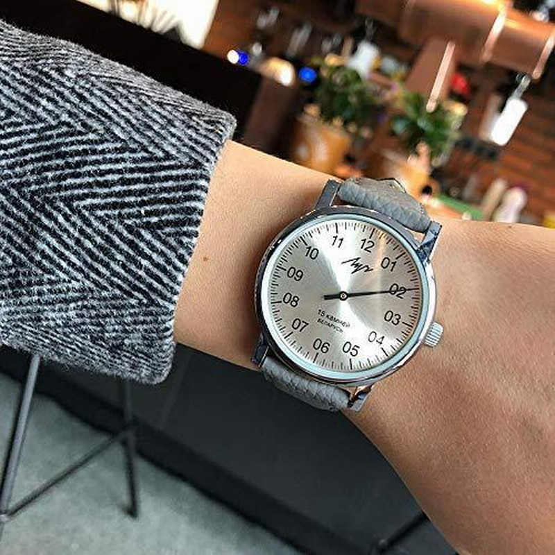 片手機械式腕時計メンズ腕時計38mm レザーバンド付きユニークな 