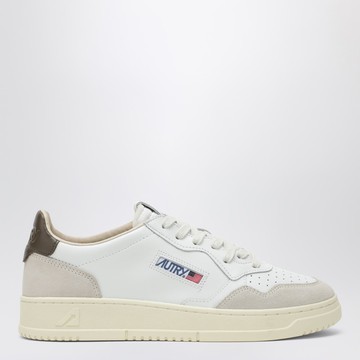 Medalist sneakers in white and khaki leather and suede