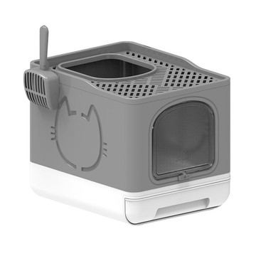 all for paws 清新系列 抽折式貓砂盆 - 經典灰  49.6 x 38.8 x 40.7cm  1個