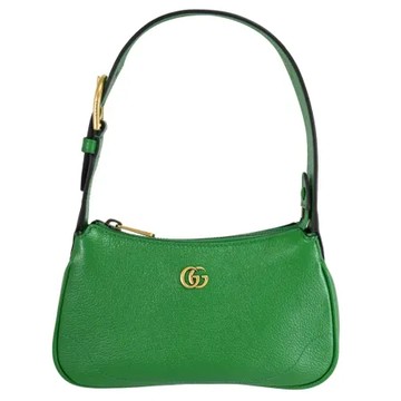 GUCCI 739076 Aphrodite 金屬LOGO肩背拉鍊小包.綠