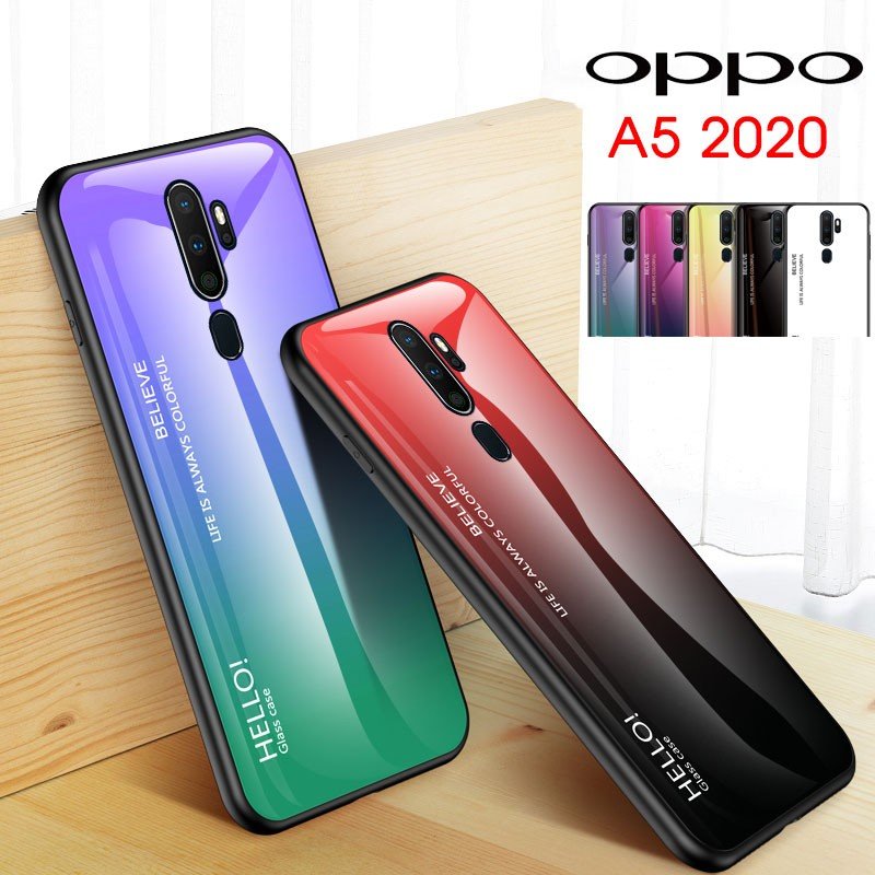 OPPO A5 2020 ケース 強化ガラス oppo a5 2020ケース グラデーション オッポA5 2020カバー かわいい OPPOケース  ガラス オッポa5 2020ケース シンプル 背面保護 通販 LINEポイント最大0.5%GET | LINEショッピング