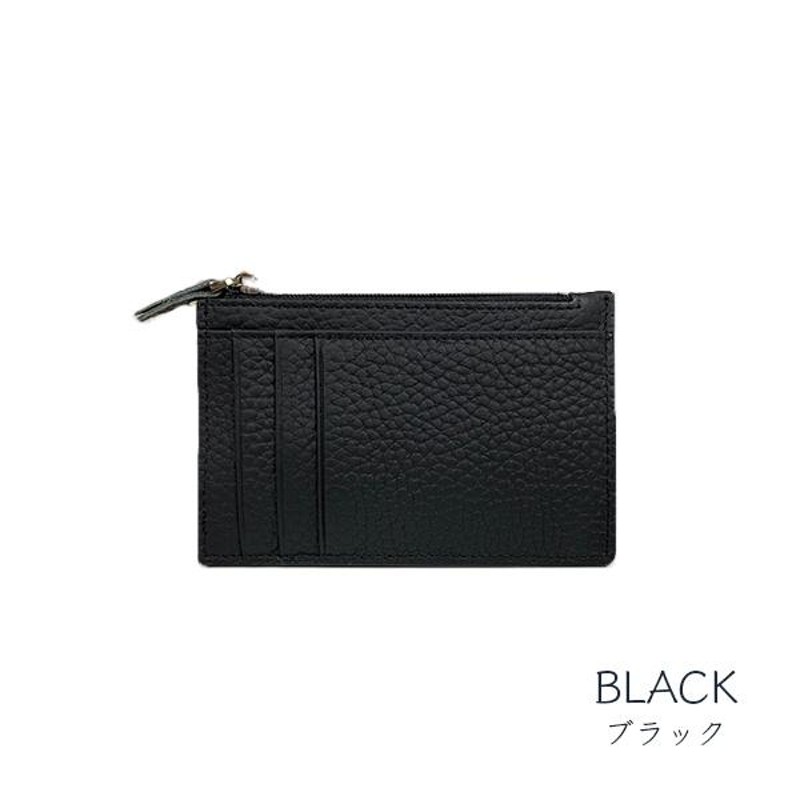 本革 パスケース 小銭入れ付き シボ 4枚収納 IDカードホルダー