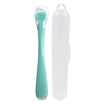 SiliPot 鉑金矽膠幼兒湯匙 + 收納盒  1套  薄荷綠