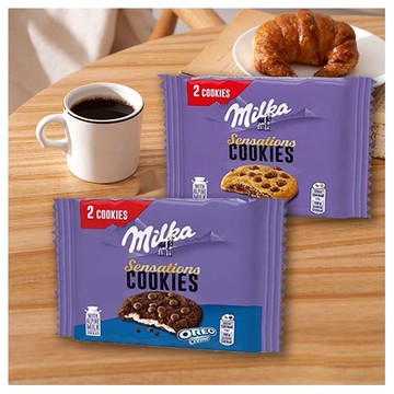 Milka~巧克力口味豆夾餡餅乾(經典/Oreo)52g 款式可選