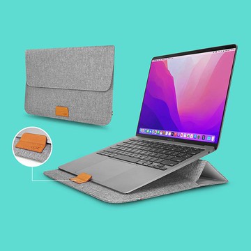 COZI- Stand Sleeve 13 & 14 - 纖薄支架電腦包筆電包保護套- 適用 13吋/14吋 M1~M4 MacBook Air/Pro/Max-CITY系列 13吋-丹寧藍