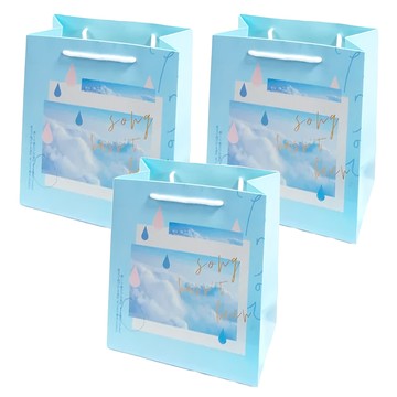 禮品袋 大號中號小號  藍色  3個